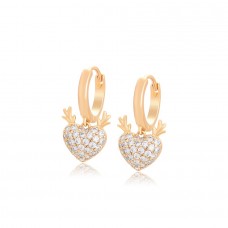 Apzeltīti , klasiski auskari ar cirkonu